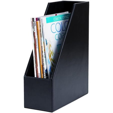 Dacasso Dacasso A1482 Black Bonded Leather Magazine Rack A1482